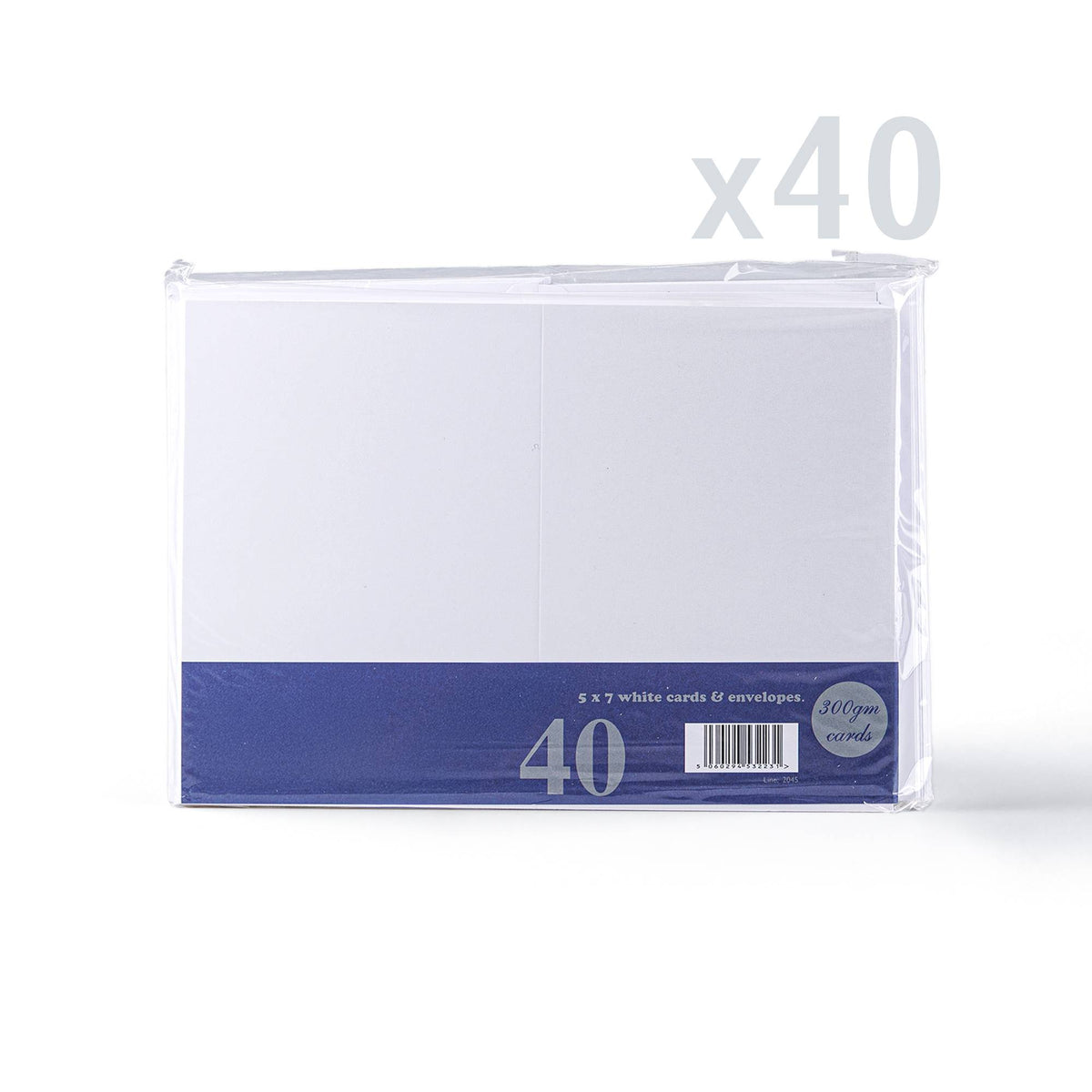 Pack de tarjetas de 300 g/m² y sobres blancos de 100g/m² con textura lisa