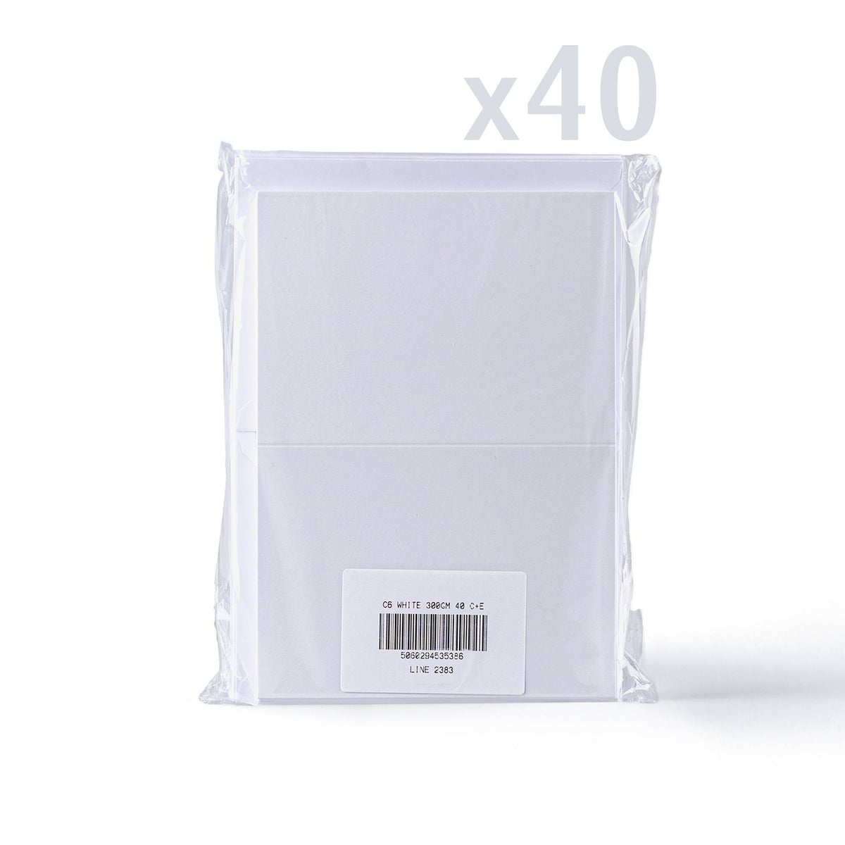 Pack de tarjetas de 300 g/m² y sobres blancos de 100g/m² con textura lisa
