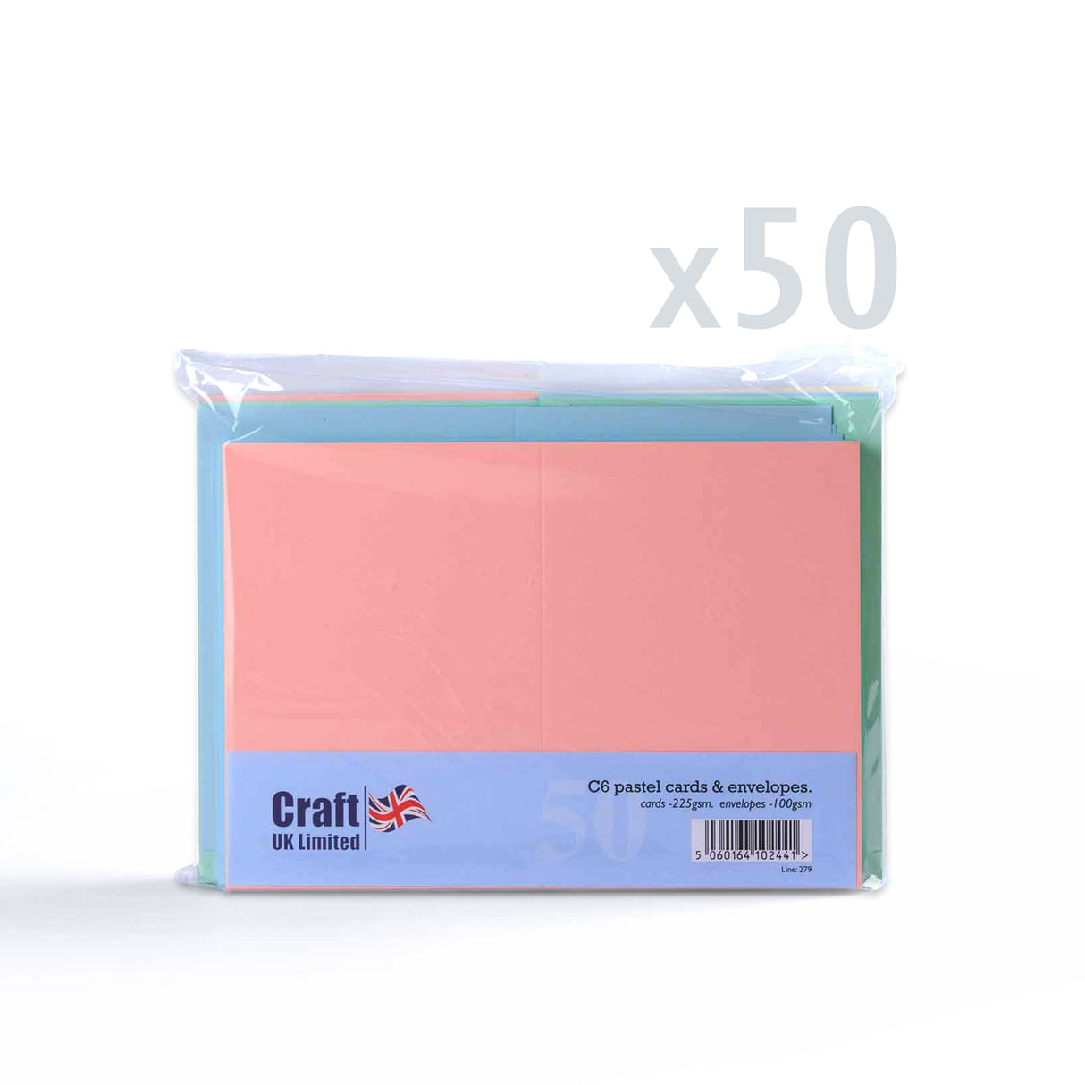 Pack colores pastel variados: tarjetas 225 g/m² y sobres 100 g/m²
