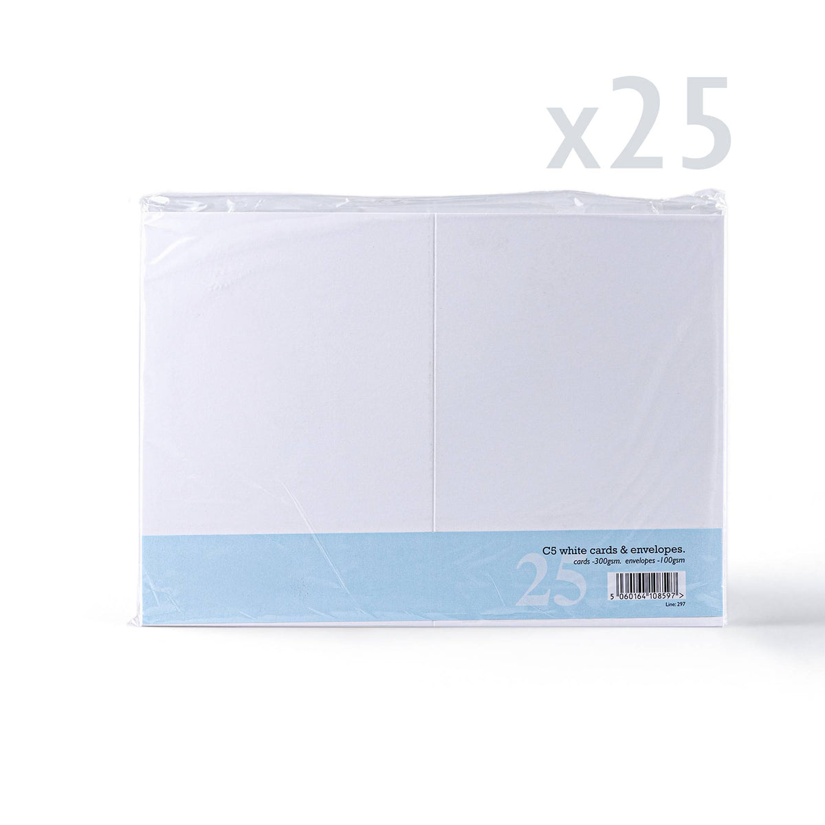 Pack de tarjetas de 300 g/m² y sobres blancos de 100g/m² con textura lisa