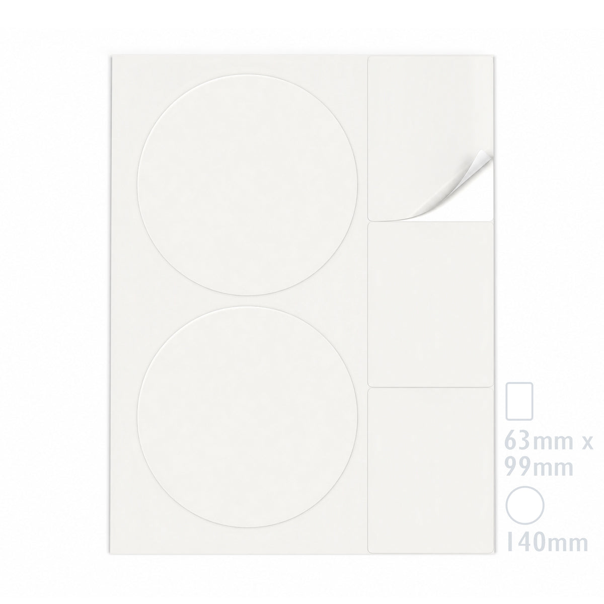 Packs de etiquetas blancas ML - 100 hojas
