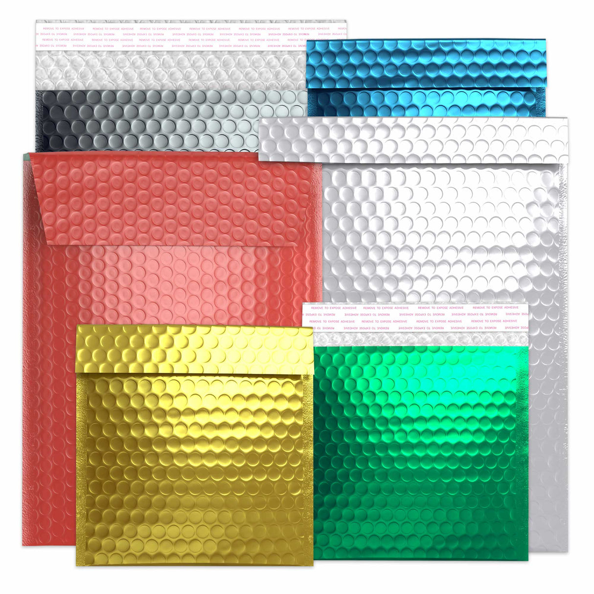 Bolsas acolchadas con burbujas metalizadas brillantes