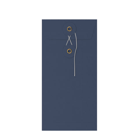 Coloured envelopes with string and washer closure Navy Blue 220 x 110 mm (DL)