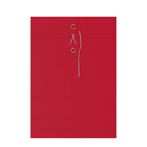 Coloured envelopes with string and washer closure Red 229 x 162 mm (C5)
