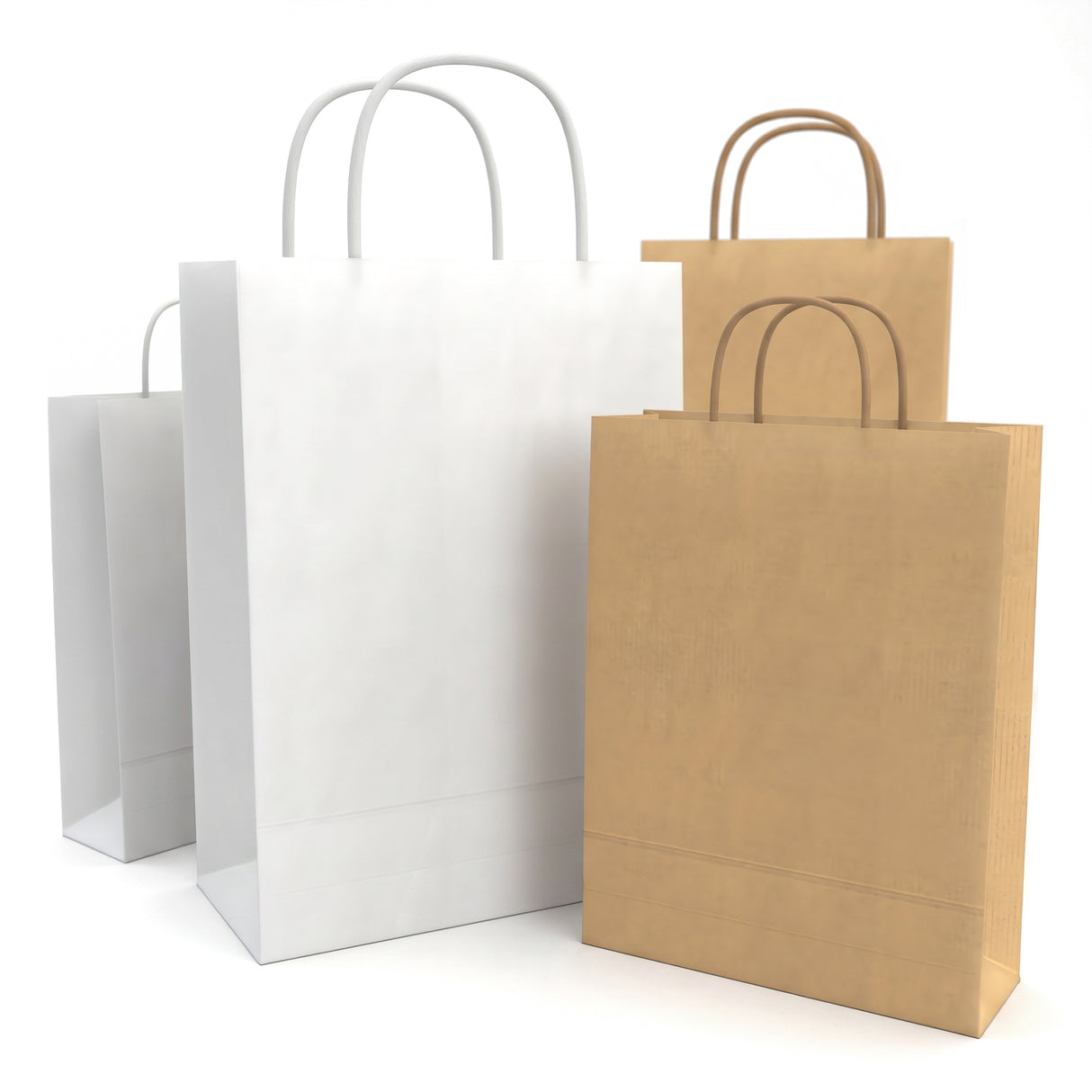 Bolsas de papel con asas retorcidas