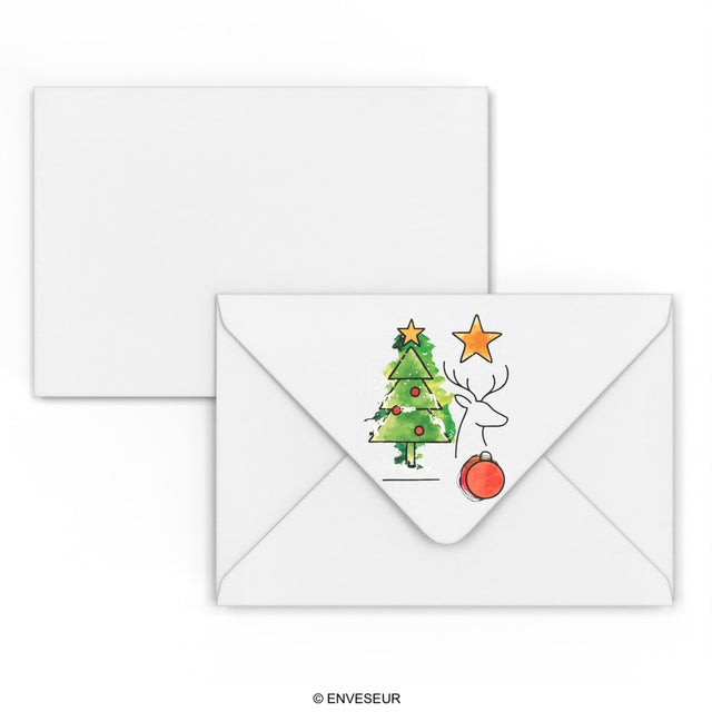 Christmas envelope Christmas Tree White 114 x 162 mm (C6)