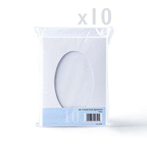 White Tri-Fold Oval Aperture Cards Pack