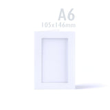 Pack de tarjetas blancas trípticas con ventana rectangular