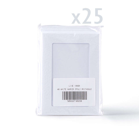 White Hammered Rectangle Aperture Cards Pack