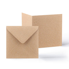 Kraft Cards & Envelopes Pack Manila 155x155 mm + 145x145 mm