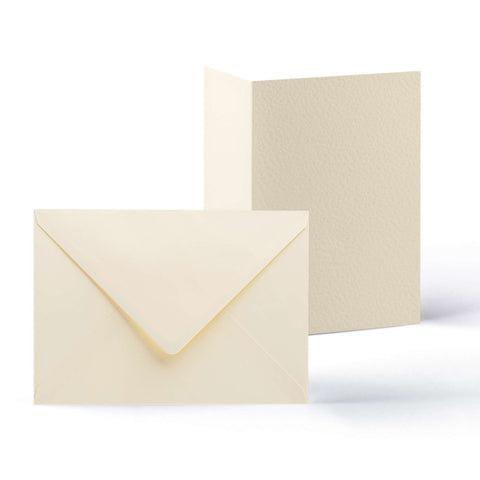 Pack de tarjetas y sobres con textura martillada
