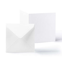 Pack de tarjetas y sobres blancos con textura lisa