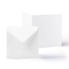 Pack de tarjetas y sobres blancos con textura lisa