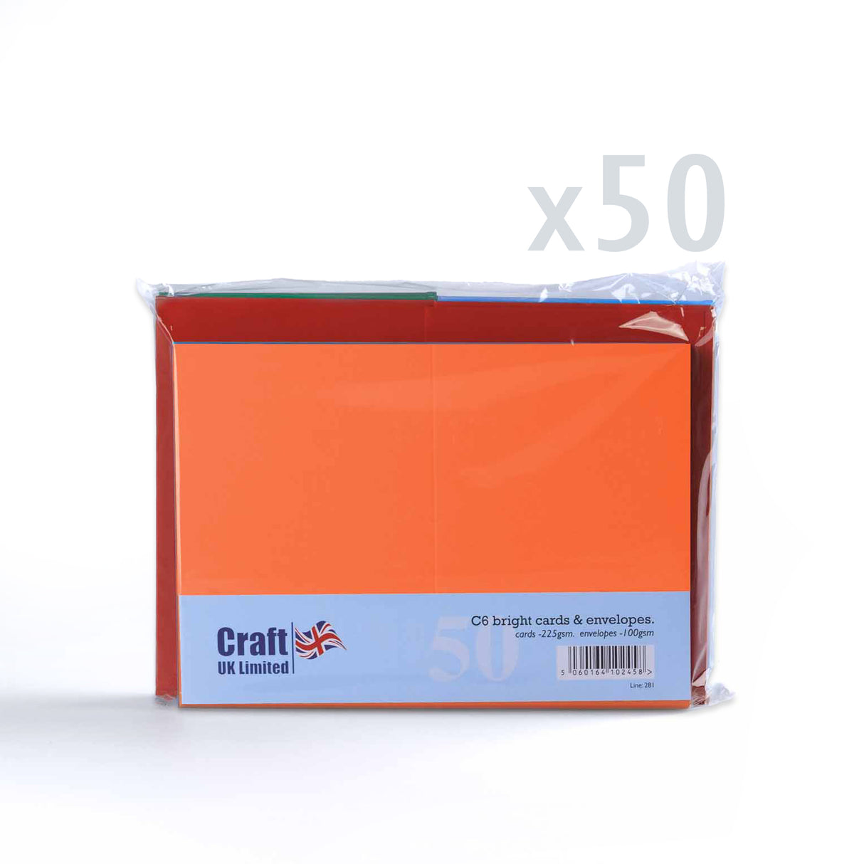 Pack colores vivos variados: tarjetas 225 g/m² y sobres 100 g/m²