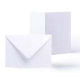 Pack de tarjetas y sobres blancos con textura lisa