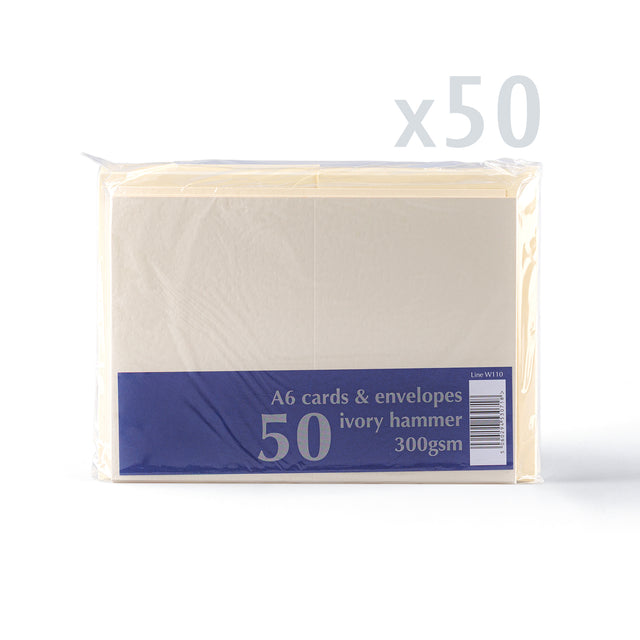 Hammered Cards & Envelopes Pack Ivory 165 x 230 x 30 mm