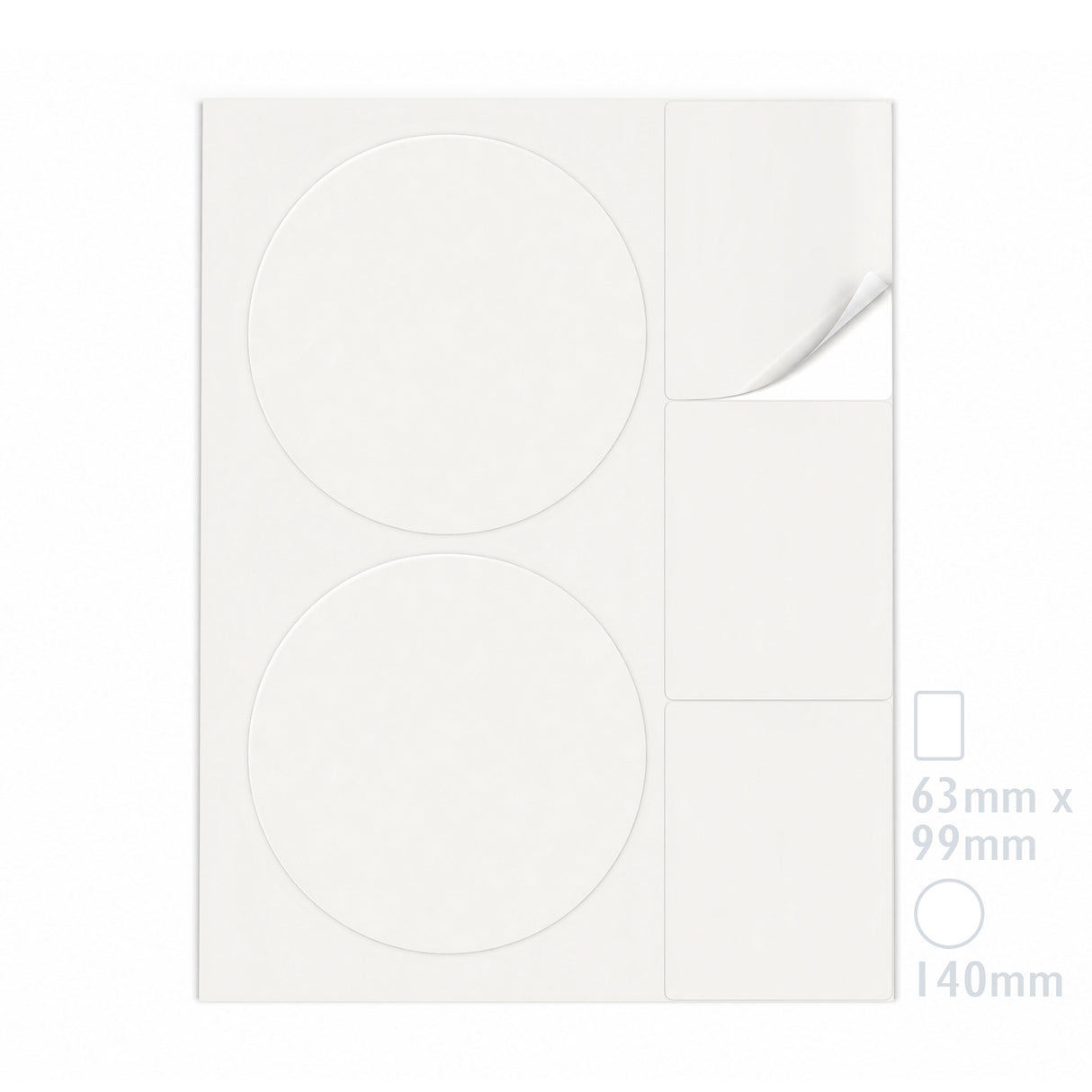 Packs de etiquetas blancas ML - 100 hojas