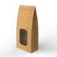 Paper Kraft Food Bags Manila 278 x 140 x 74 mm Window