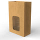 Paper Kraft Food Bags Manila 300 x 200 x 100 mm Window