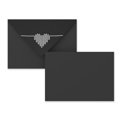 Valentine's Coloured Envelope (Heatbeat Design) Black 114 x 162 mm (C6)
