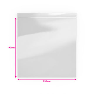 Grip Seal Bags Clear 190 x 190 mm