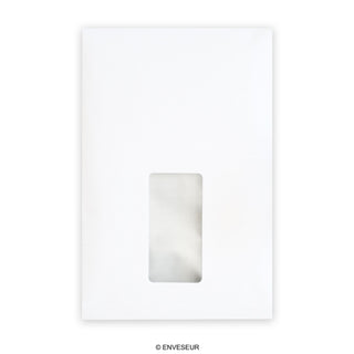 Sobre blanco con fuelle y ventanilla 229x162x25 mm (C5)