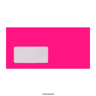 Sobre rosa neón con ventanilla de 110x220 mm (DL)