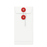 Sobres de colores con cierre de cuerda y arandela