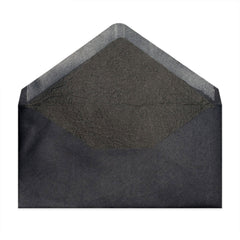 Paper Lined Envelopes Black + Black Fancy Paper 110 x 220 mm (DL)