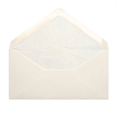 Paper Lined Envelopes Ivory + White Fancy Paper 110 x 220 mm (DL)